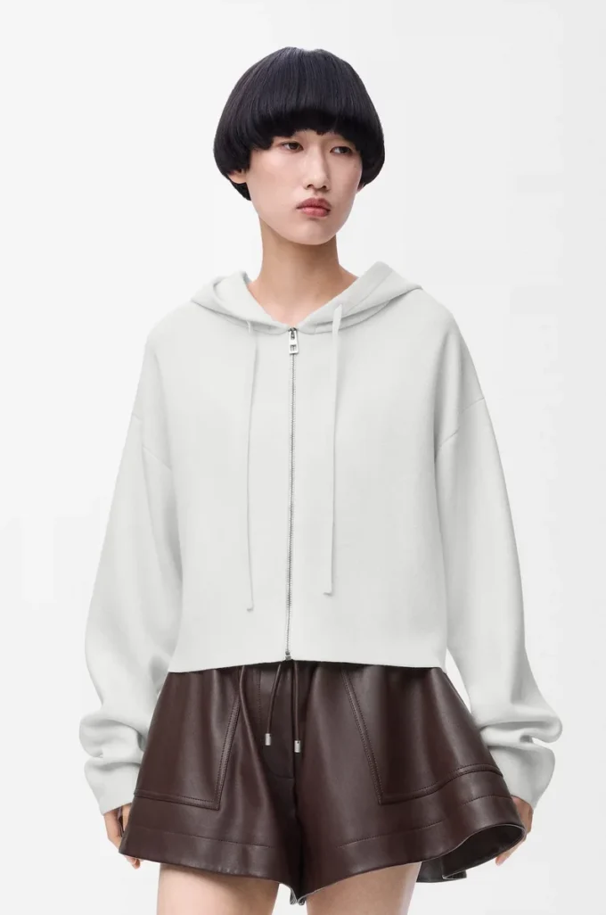 Sudadera con capucha y cremallera Anagram de lana Blanca Sudadera con capucha y cremallera Anagram de lana Blanca