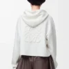 Sudadera con capucha y cremallera Anagram de lana Blanca Sudadera con capucha y cremallera Anagram de lana Blanca
