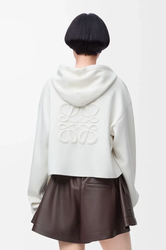 Sudadera con capucha y cremallera Anagram de lana Blanca Sudadera con capucha y cremallera Anagram de lana Blanca