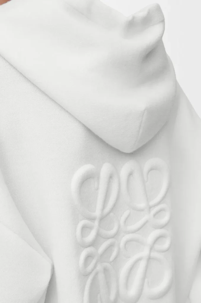 Sudadera con capucha y cremallera Anagram de lana Blanca Sudadera con capucha y cremallera Anagram de lana Blanca