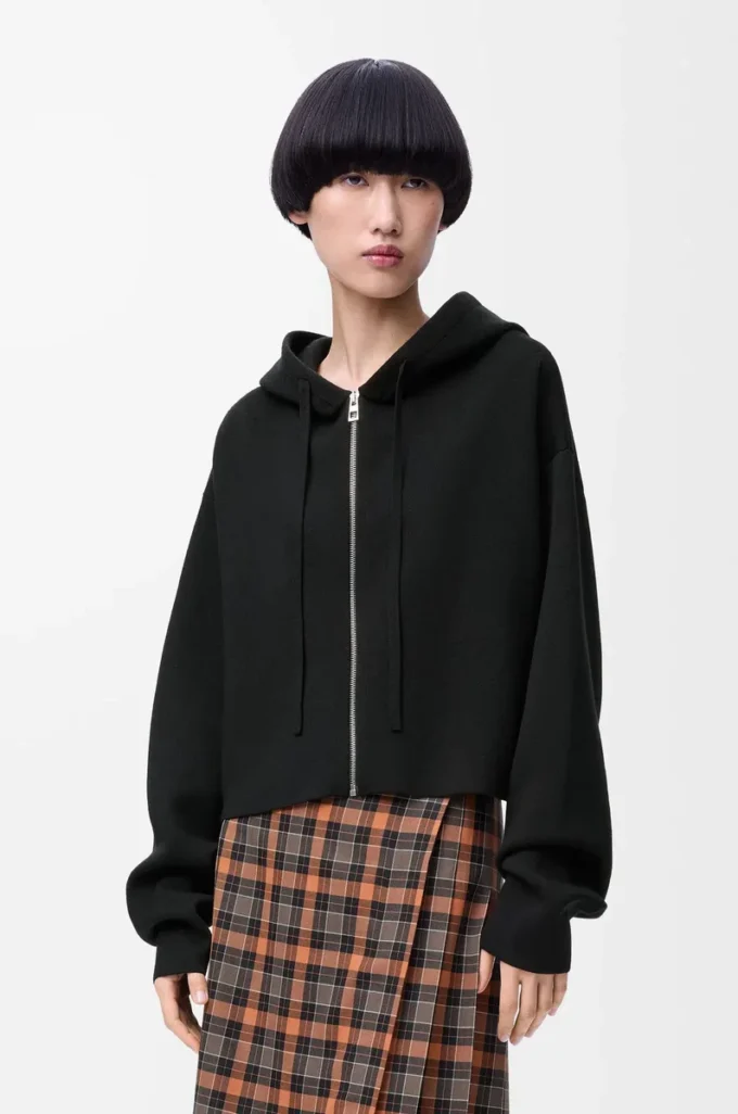 Sudadera con capucha y cremallera Anagram de lana, color negro Sudadera con capucha y cremallera Anagram de lana, color negro