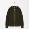 Sudadera con capucha y cremallera Anagram de lana verde caqui