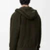 Sudadera con capucha y cremallera Anagram de lana verde caqui