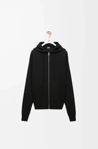 Sudadera con capucha y cremallera Anagram en lana negra Sudadera con capucha y cremallera Anagram en lana negra