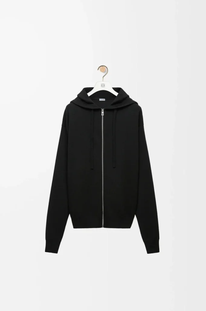 Sudadera con capucha y cremallera Anagram en lana negra Sudadera con capucha y cremallera Anagram en lana negra