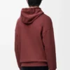 Sudadera con capucha y cremallera de algodón color burdeos Sudadera con capucha y cremallera de algodón color burdeos