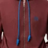 Sudadera con capucha y cremallera de algodón color burdeos Sudadera con capucha y cremallera de algodón color burdeos