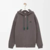 Sudadera con capucha y cremallera de algodón Gris oscuro Sudadera con capucha y cremallera de algodón Gris oscuro