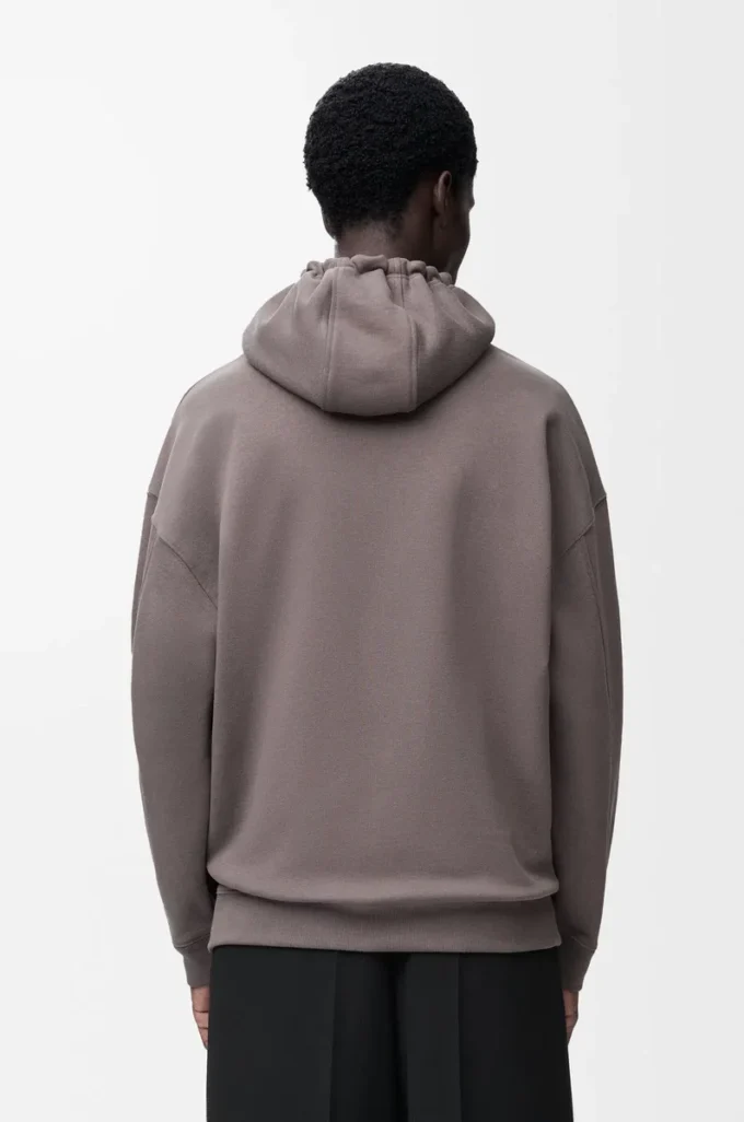 Sudadera con capucha y cremallera de algodón Gris oscuro Sudadera con capucha y cremallera de algodón Gris oscuro