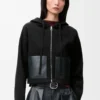 Sudadera con capucha y cremallera de lana. Sudadera con capucha y cremallera de lana.