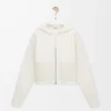 Sudadera con capucha y cremallera de lana Blanca Sudadera con capucha y cremallera de lana Blanca
