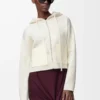 Sudadera con capucha y cremallera de lana Blanca Sudadera con capucha y cremallera de lana Blanca