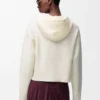 Sudadera con capucha y cremallera de lana Blanca Sudadera con capucha y cremallera de lana Blanca