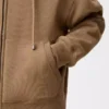 Sudadera con capucha y cremallera en algodón beige/azul Sudadera con capucha y cremallera en algodón beige/azul