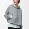 Sudadera con capucha y silueta trapezoidal en mezcla de algodón Gris jaspeado Sudadera con capucha y silueta trapezoidal en mezcla de algodón Gris jaspeado