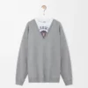 Sudadera de algodón gris jaspeado Sudadera de algodón gris jaspeado