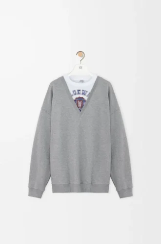 Sudadera de algodón gris jaspeado
