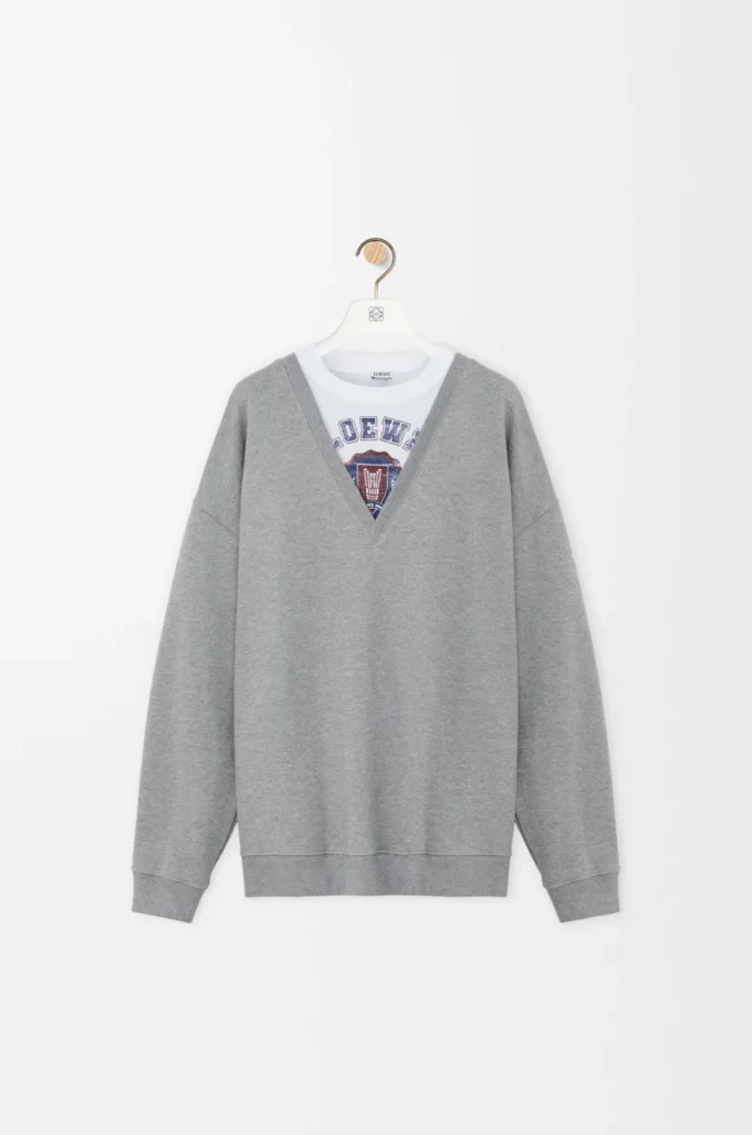 Sudadera de algodón gris jaspeado Sudadera de algodón gris jaspeado