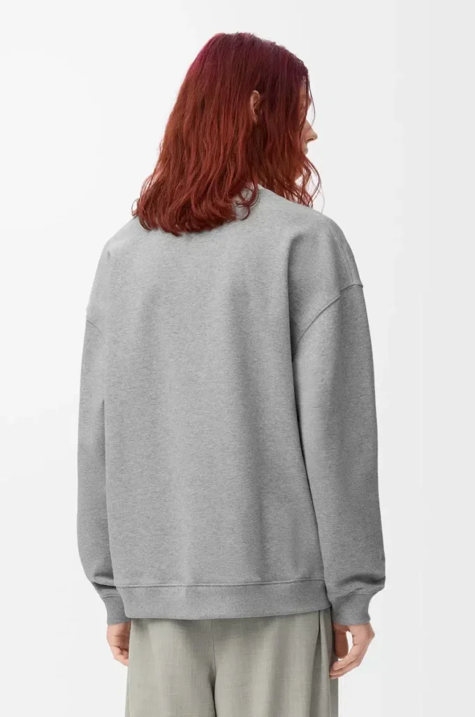 Sudadera de algodón gris jaspeado Sudadera de algodón gris jaspeado