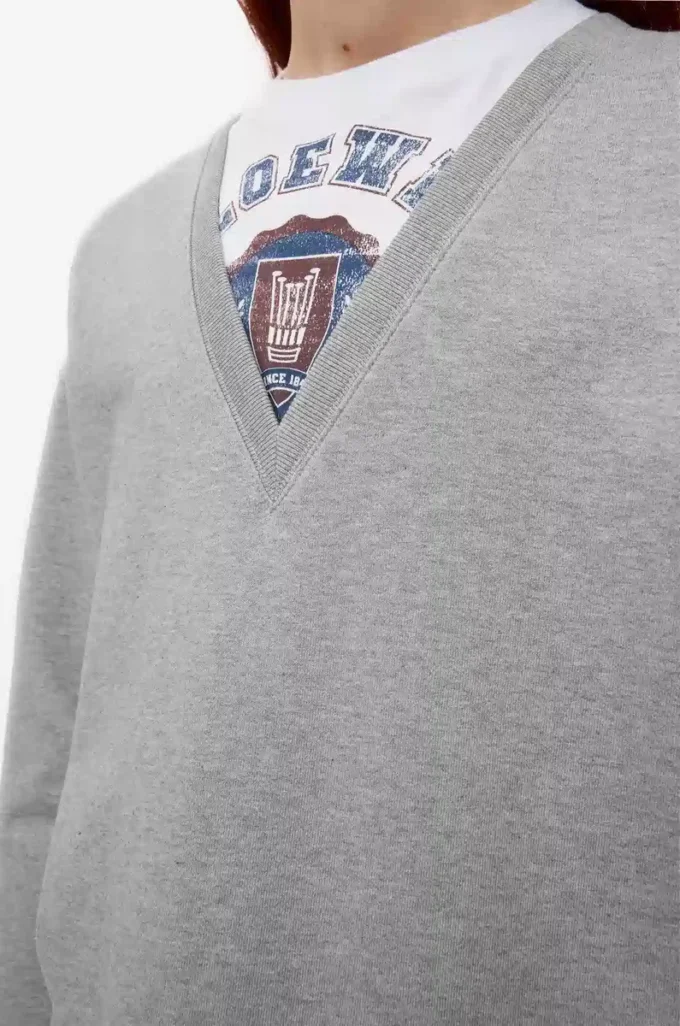 Sudadera de algodón gris jaspeado Sudadera de algodón gris jaspeado