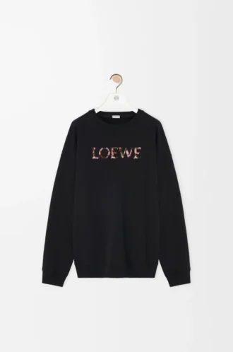 Sudadera de corte regular en algodón negro