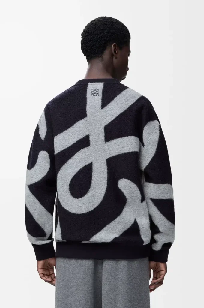Sudadera de lana y algodón azul marino/gris Sudadera de lana y algodón azul marino/gris