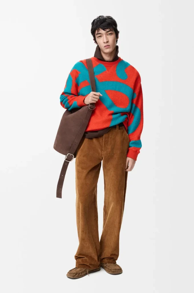 Sudadera de lana y algodón azul/naranja Sudadera de lana y algodón azul/naranja
