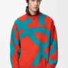 Sudadera de lana y algodón azul/naranja Sudadera de lana y algodón azul/naranja