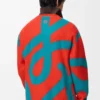 Sudadera de lana y algodón azul/naranja Sudadera de lana y algodón azul/naranja