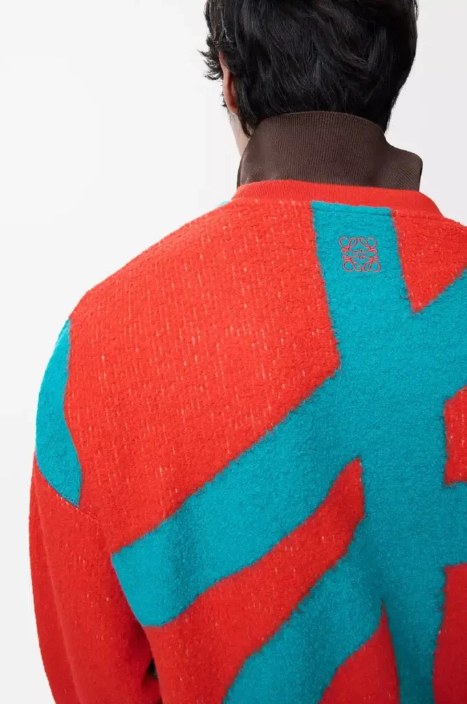 Sudadera de lana y algodón azul/naranja Sudadera de lana y algodón azul/naranja