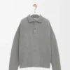 Sudadera polo de algodón y cachemira gris plomo Sudadera polo de algodón y cachemira gris plomo