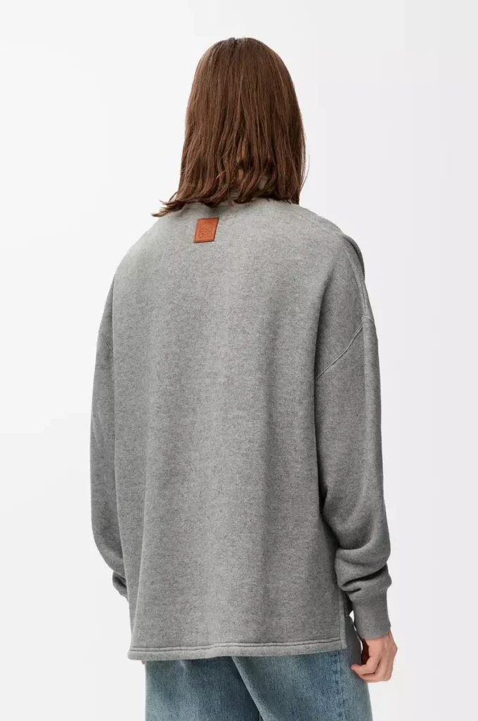 Sudadera polo de algodón y cachemira gris plomo Sudadera polo de algodón y cachemira gris plomo