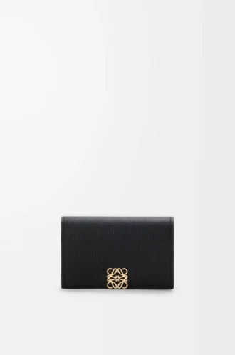 Tarjetero Anagram en piel de becerro granulada Black/Gold