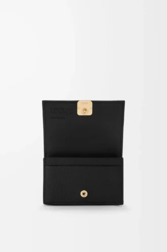 Tarjetero Anagram en piel de becerro granulada Black/Gold