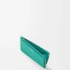 Tarjetero con monedero Pebble en piel de becerro granulada Aquamarine