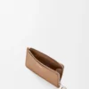Tarjetero con monedero Pebble en piel de becerro granulada Pebble Mocha