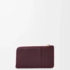 Tarjetero con nudo en piel de becerro napa brillante Dark Burgundy/Light Citrine