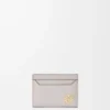 Tarjetero liso Anagram en piel de becerro granulada Light Ghost Grey
