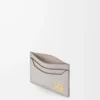 Tarjetero liso Anagram en piel de becerro granulada Light Ghost Grey