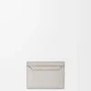 Tarjetero liso Anagram en piel de becerro granulada Light Ghost Grey