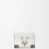 Tarjetero liso Futurist Cat en piel de becerro clásica Soft White Tarjetero liso Futurist Cat en piel de becerro clásica Soft White