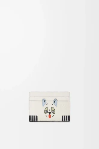 Tarjetero liso Futurist Cat en piel de becerro clásica Soft White Tarjetero liso Futurist Cat en piel de becerro clásica Soft White
