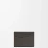 Tarjetero liso Puzzle en piel de becerro clásica gris oscuro Tarjetero liso Puzzle en piel de becerro clásica gris oscuro