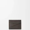 Tarjetero liso Puzzle en piel de becerro granulada flexible Gris oscuro