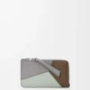 Tarjetero monedero Puzzle en piel de becerro clásica marrón invierno/gris ceniza