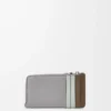 Tarjetero monedero Puzzle en piel de becerro clásica marrón invierno/gris ceniza
