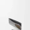 Tarjetero monedero Puzzle en piel de becerro clásica marrón invierno/gris ceniza