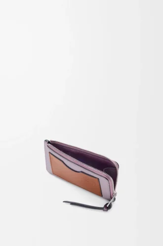 Tarjetero para monedas en piel de becerro granulada suave Dirty Mauve/Squirrel