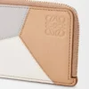 Tarjetero para monedas Puzzle en piel de becerro clásica Ghost/Silky Beige