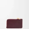 Tarjetero Pebble en piel de becerro napa brillante Burgundy Tarjetero Pebble en piel de becerro napa brillante Burgundy